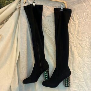 Carlos Santana Over the Knee Stretch Suede Boots